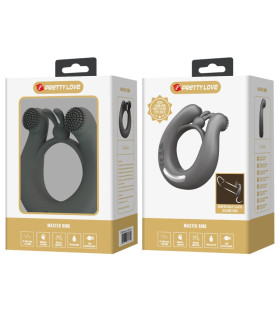 Эрекционное виброкольцо Pretty Love Dahlia со стимуляцией клитора, серое, 7.6 х 3.8 см - No Taboo
