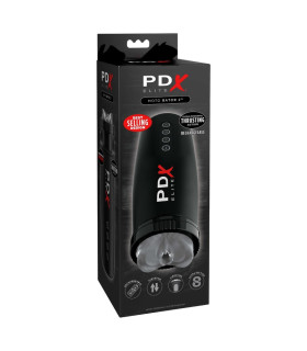 Мастурбатор-вагіна Pipedream PDX Elite з вібрацією, всмоктуванням та поштовхами, чорний, 22 х 8 см - No Taboo