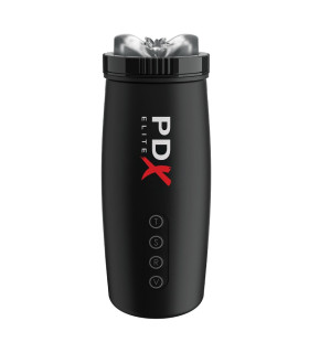 Мастурбатор-вагіна Pipedream PDX Elite з вібрацією, всмоктуванням та поштовхами, чорний, 22 х 8 см - No Taboo