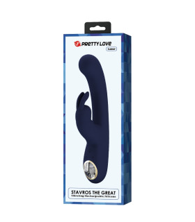 Вібратор-кролик Pretty Love Lamar з LED дисплеєм, синій, 22 х 4 см - No Taboo