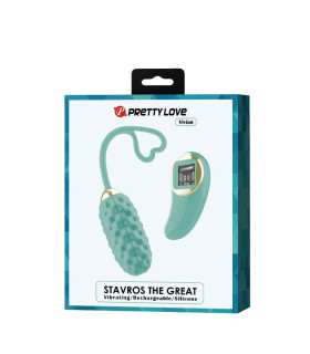 Виброяйцо Pretty Love Vivian с пультом с дисплеем, зеленое, 7.1 х 3 см - No Taboo