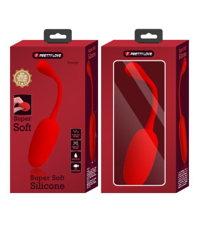 Виброяйцо Pretty Love, силиконовое, красное, 18.6 х 3.4 см - No Taboo