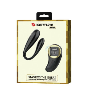 Вибратор для пар Pretty Love Nathan с пультом с дисплеем, черный, 9.5 х 3.1 см - No Taboo