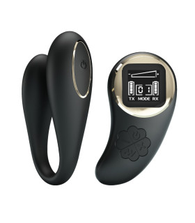 Вибратор для пар Pretty Love Nathan с пультом с дисплеем, черный, 9.5 х 3.1 см - No Taboo