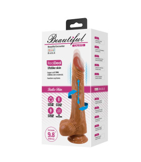 Вибратор на присоске Baile Wilks с ротацией и фрикциями, бежевый, 25 х 4.0 см - No Taboo