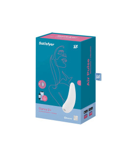Вакуумный стимулятор Satisfyer Curvy 2 с вибрацией и приложением, белый, 13.4 х 4.5 см - No Taboo