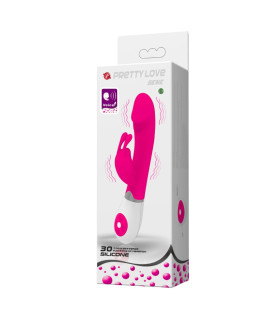 Вібратор-кролик Pretty Love Gene зі звуком, біло-рожевий, 20.5 х 3.4 см - No Taboo