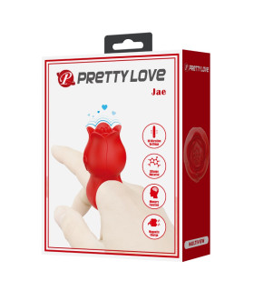 Вибратор на палец Pretty Love Jae в виде розы, красный, 6.2 х 3.3 см - No Taboo