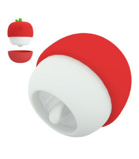 Клиторальный стимулятор Pretty Love Apple Secret с эффектом лизания, бело-красный, 5.9 х 5.9 см - No Taboo