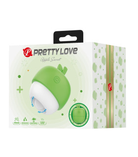 Клиторальный стимулятор Pretty Love Apple Secret с эффектом лизания, бело-зеленый, 5.9 х 5.9 см - No Taboo