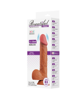 Вибратор с пультом Baile Bahamut на присоске, бежевый, 21.8 х 4.6 см - No Taboo