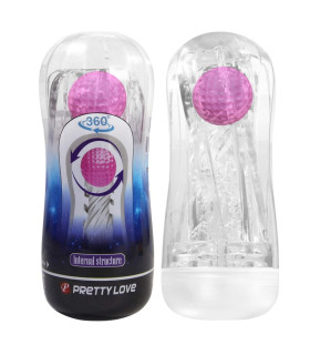 Мастурбатор в колбе Pretty Love с розовой шариком, прозрачный, 15 х 6.3 см - No Taboo