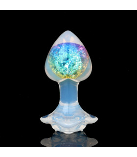 Анальная пробка сердце UNIVIBE, S, силиконовая с камнем, разноцветная, 7.8 х 2.8 см - No Taboo