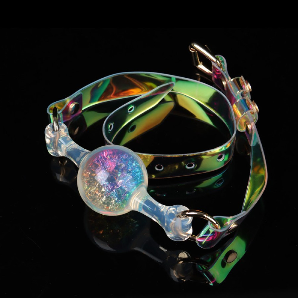 Кляп-кулька прозора UNIVIBE, S, з різнобарвним каменем, силіконовий, 60 х 4 см (337919), zoom