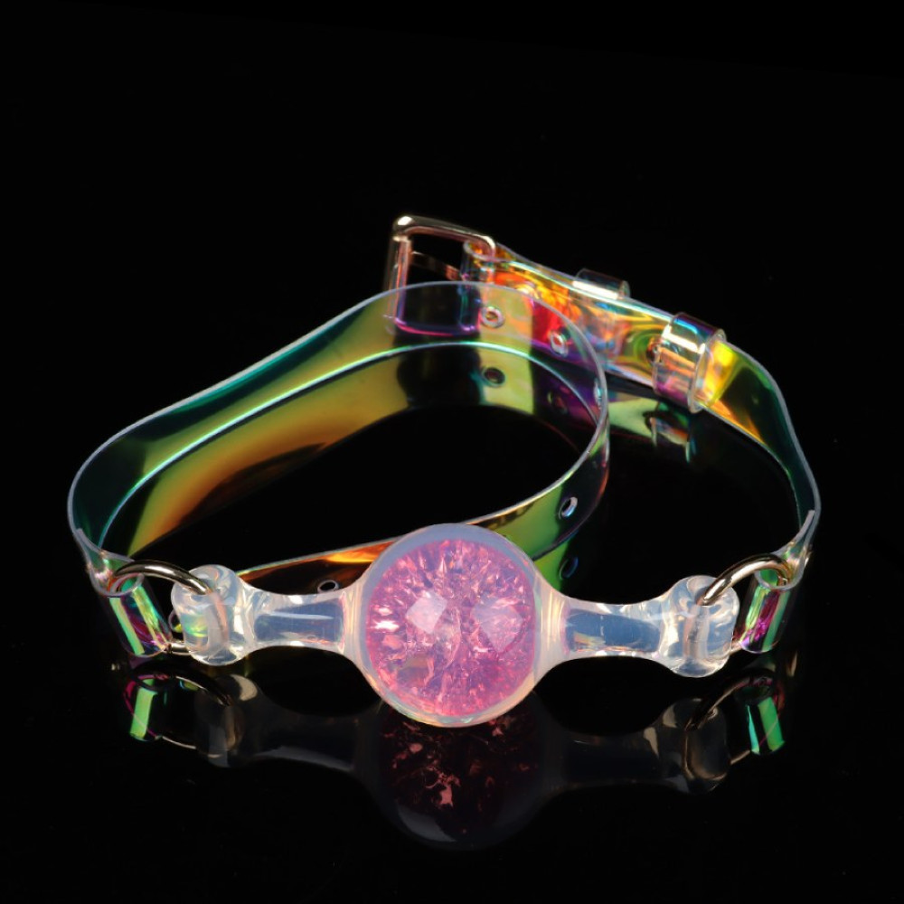 Кляп-кулька прозора UNIVIBE, S, з рожевим каменем, силіконовий, 60 х 4 см (337920), zoom