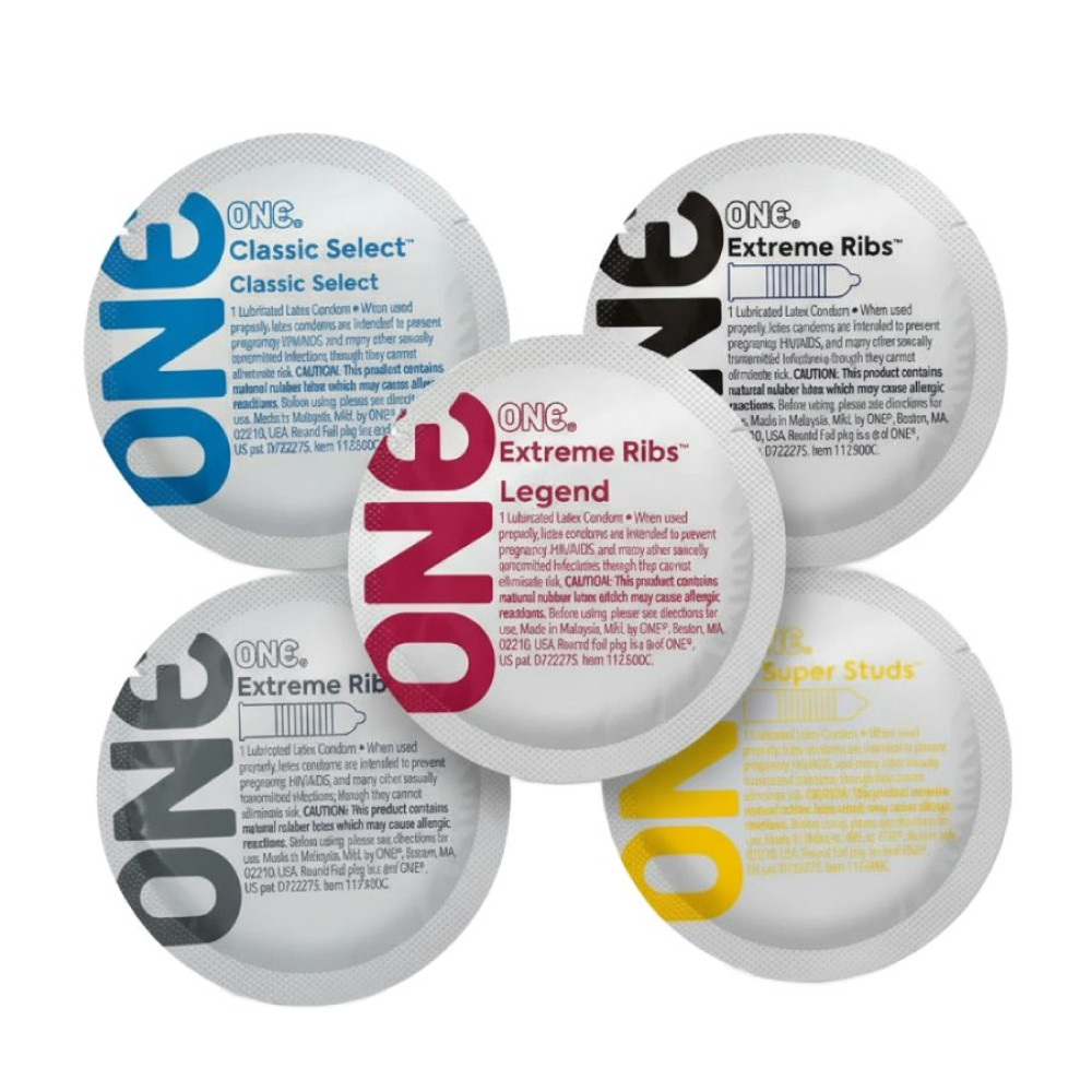 Набор презервативов One Микс Classic, XL, Strong, Ribs, Studs, 5 шт (336068), zoom