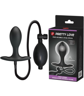 Анальная пробка Pretty Love с накачкой, черная, 9.1 х 3.2 см - No Taboo