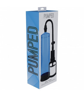 Вакуумна помпа механічна Pumped з пістолетом, блакитна, 20 х 6.5 см - No Taboo