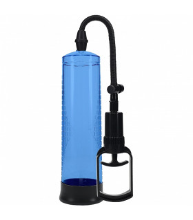 Вакуумна помпа механічна Pumped з пістолетом, блакитна, 20 х 6.5 см - No Taboo