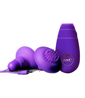 Вакуумные помпы с вибрацией NMC для сосков и клитора, с пультом, фиолетовые, 7 х 7 см - No Taboo