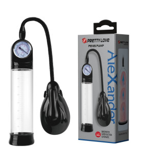Вакуумная помпа автоматическая Pretty Love Alexander с манометром, прозрачная, 29 х 7 см - No Taboo
