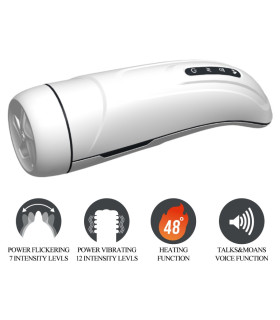 Мастурбатор автоматичний Pretty Love Marissa з вібрацією, лизанням та стогонами, білий, 26 х 9 см - No Taboo