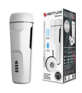 Мастурбатор автоматический Pretty Love Sienna с вибрацией, всасыванием и стонами, белый, 25 х 9 см - No Taboo