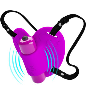 Вибратор для клитора Pretty Love Heartbeat на ремешках, фуксия, 7.2 х 7.2 см - No Taboo