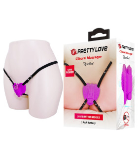 Вибратор для клитора Pretty Love Heartbeat на ремешках, фуксия, 7.2 х 7.2 см - No Taboo