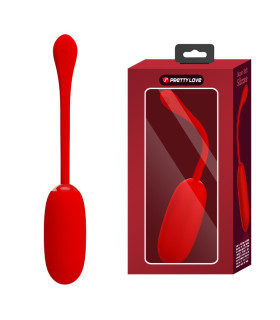 Виброяйцо Pretty Love, силиконовое, красное, 19.6 х 3.3 см - No Taboo