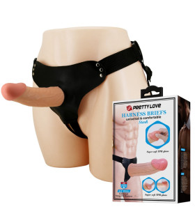 Страпон Pretty Love Stark полый, черно-бежевый, 17.5 х 4.3 см - No Taboo