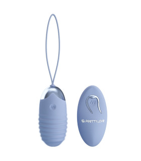 Виброяйцо Pretty Love Jessica с пультом, голубое, 7.2 х 3.3 см - No Taboo