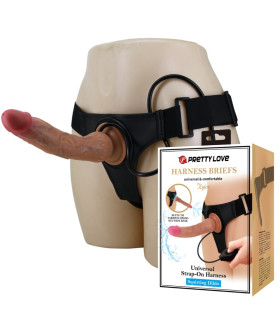 Страпон Pretty Love Kyton з еякуляцією, чорно-коричневий, 21.5 х 4 см - No Taboo