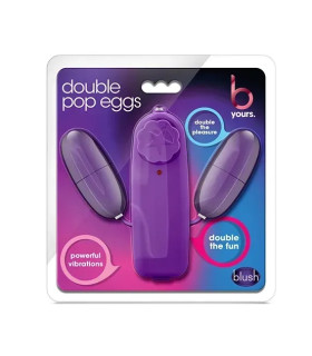 Виброяйцо двойное Blush B yours с пультом, фиолетовое, 5.7 х 2.5 см - No Taboo
