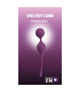 Вагінальні кульки Sweet Em Bloom Duo на м'якому з'єднанні, фіолетові, 17 х 3.3 см - No Taboo