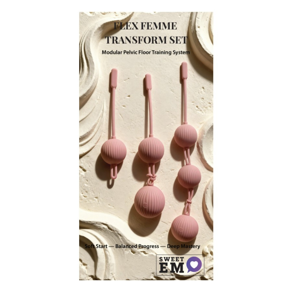 Вагінальні кульки Sweet Em з вібрацією та пультом, темно-рожеві, 15.8 х 3.2-3.6 см (338193), zoom