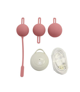 Вагінальні кульки Sweet Em з вібрацією та пультом, темно-рожеві, 15.8 х 3.2-3.6 см - No Taboo