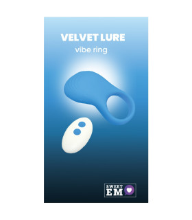Эрекционное виброкольцо Sweet Em Vibe Ring с пультом, синее, 8.5 х 4.5 см - No Taboo