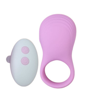 Эрекционное виброкольцо Sweet Em Vibe Ring с пультом, розовое, 8.5 х 4.5 см - No Taboo