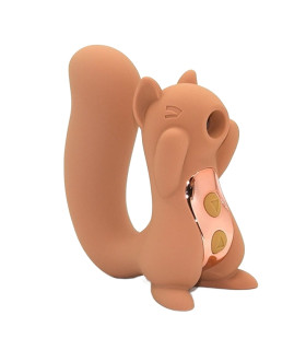 Вакуумный стимулятор клитора Sweet Em Sneaky Squirrel бежевый, с вибрацией, 10.5 х 8.9 см - No Taboo