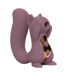 Вакуумный стимулятор клитора Sweet Em Sneaky Squirrel фиолетовый, с вибрацией, 10.5 х 8.9 см - No Taboo