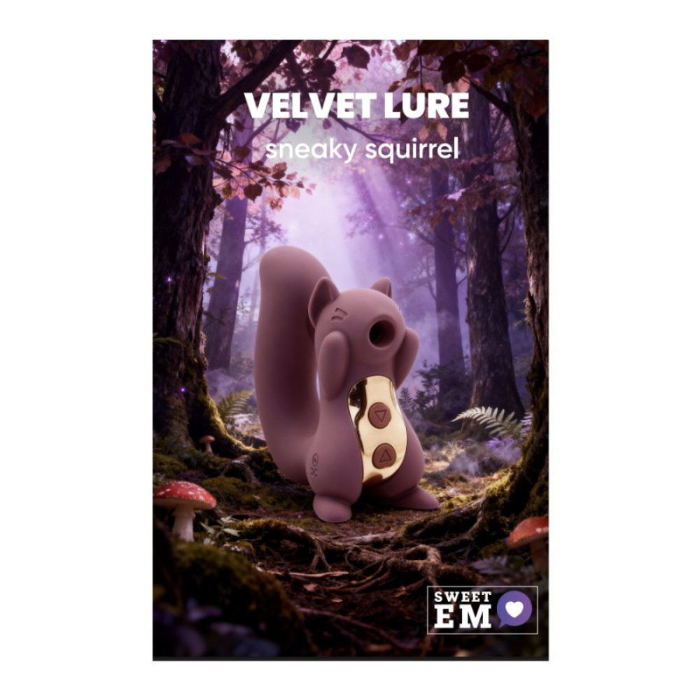 Вакуумный стимулятор клитора Sweet Em Sneaky Squirrel фиолетовый, с вибрацией, 10.5 х 8.9 см (338171), zoom
