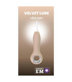 Вибратор для клитора Sweet Em Vibe Pen с тремя насадками, бежевый, 14.5 х 4.2 см - No Taboo