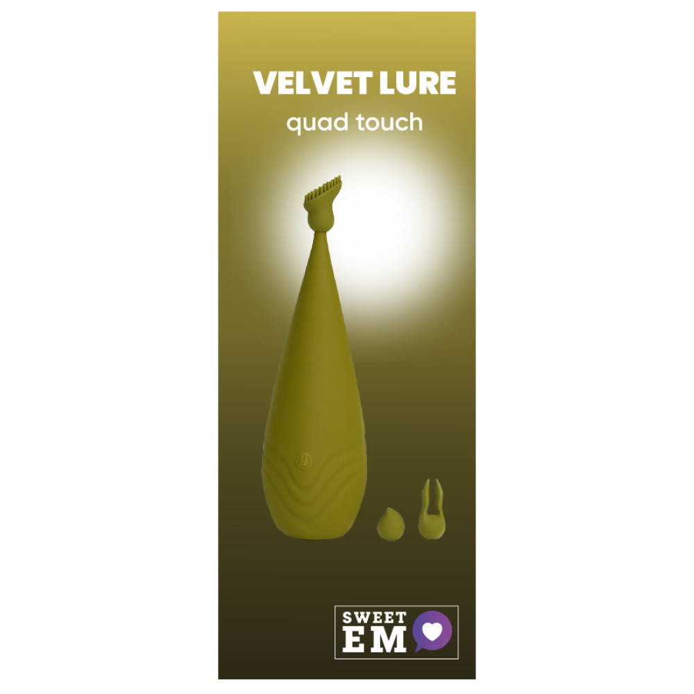 Вибратор Sweet Em Quad Touch с тремя насадками, зеленый, 16 х 4.1 см (338153), zoom