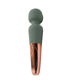 Вибратор-микрофон Sweet Em Vibe Rhythm Wand, зеленый с золотой ручкой, 20 х 4.3 см - No Taboo
