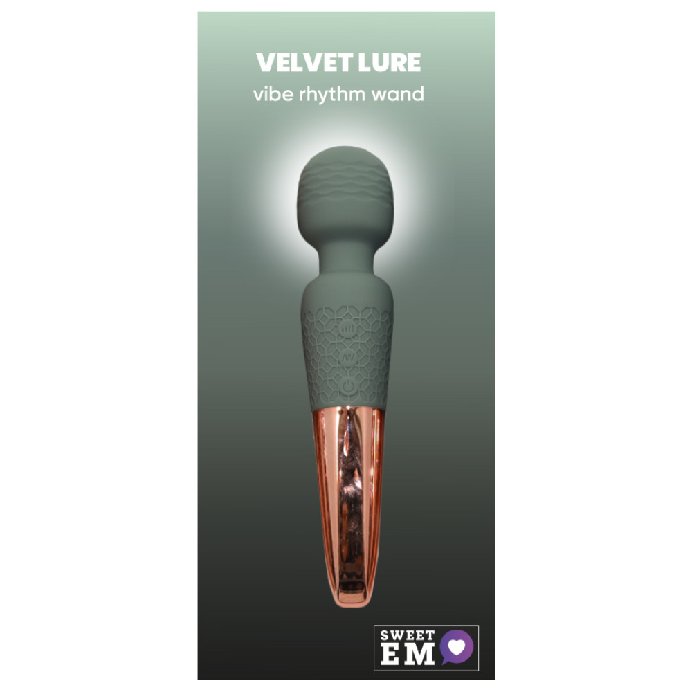 Вибратор-микрофон Sweet Em Vibe Rhythm Wand, зеленый с золотой ручкой, 20 х 4.3 см (338164), zoom