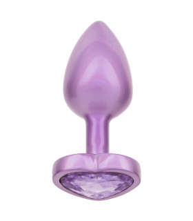 Анальная пробка CalExotics Jewel с камнем, фиолетовая, 6 х 3,3 см - No Taboo
