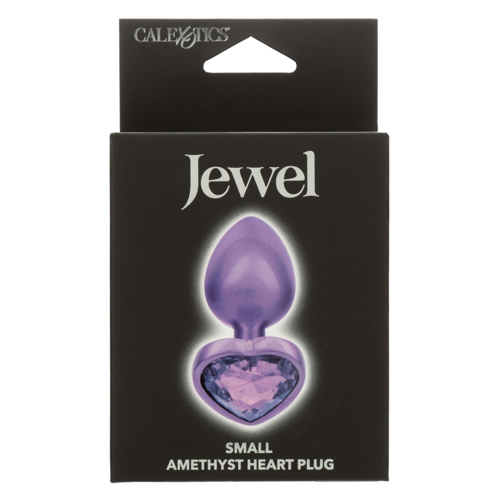 Анальна пробка CalExotics Jewel з каменем, фіолетова, 6 х 3.3 см (341727), zoom