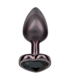 Анальная пробка CalExotics Jewel с камнем, черная, 6 х 3,3 см - No Taboo