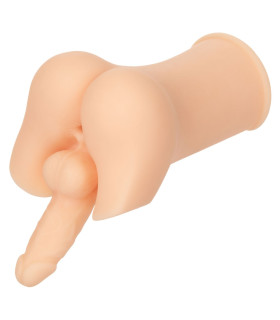 Мастурбатор-анус CalExotics Cheap Thrills із фалоімітатором, бежевий, 19.8 х 9 см - No Taboo